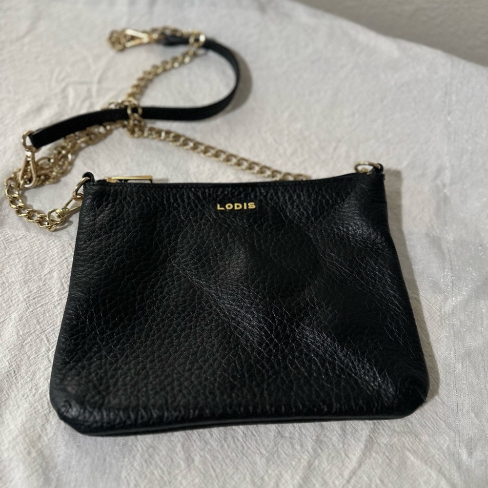 Lodis black leather cross body!